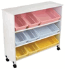 KidKraft Storage Bin Unit - Pastel on casters